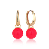 Neomi Juggler 14ct Rose Gold Red Enamel Ball Earrings