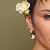 Neolope Tsavorite Diamond U-Hoop Earrings - Large