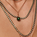 Neomi Green Enamel Tennis Necklace