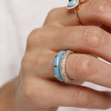 Stellar Blue Enamel Diamond Eternity Ring
