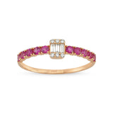 14ct Rose Gold Pink Topaz and Diamond Ring