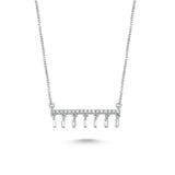 14ct White Gold Dangling Diamond Necklace