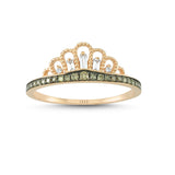 14ct Rose Gold Crown Shaped Cognac Diamond Ring