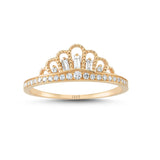 14ct Rose Gold Crown Shaped Diamond Ring