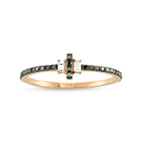 14ct Rose Gold Tiara Shaped Black Diamond Ring