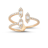 14ct Rose Gold Zigzag Shaped Diamond Ring