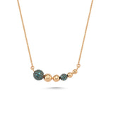 Bonbon 14ct Rose Gold Blue Diamond Necklace