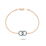 Interlocking Circles Blue Diamond Bracelet