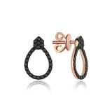 Coronet 14ct Rose Gold Black Diamond Teardrop Earrings