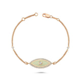 Eyeful Ivory Enamel and Diamond Evil Eye Bracelet