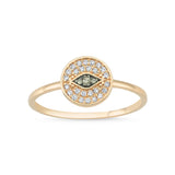 Eyeful 14ct Rose Gold Cognac Diamond Evil Eye Ring