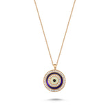 Eyeful True Purple Enamel Diamond Evil Eye Necklace