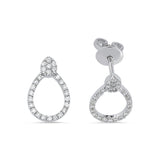 Geomi 14ct White Gold Diamond Teardrop Earrings