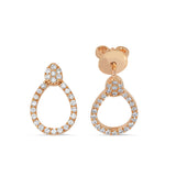 Geomi 14ct Rose Gold Diamond Teardrop Earrings