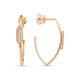 Geomi 14ct Rose Gold Diamond Hoop Earrings