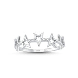 Golden Ratio 14ct White Gold Band of Stars Ring