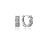 Halo 14ct White Gold Diamond Chunky Hoop Earrings