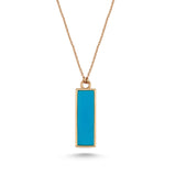 Harmony 14ct Rose Gold Turquoise Bar Pendant Necklace