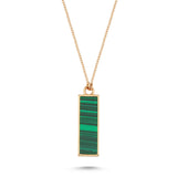Harmony 14ct Rose Gold Malachite Bar Necklace