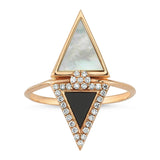 Harmony Onyx, Mother of Pearl and Diamond Ring