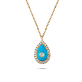Harmony Turquoise and Diamond Teardrop Pendant Necklace