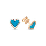 Heartbeat Turquoise and Diamond Cluster Stud Earrings