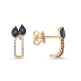 Lilium 14ct Rose Gold Sapphire and Diamond Earrings