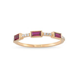 Lilium 14ct Rose Gold Red Topaz and Diamond Ring