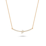 Marquise 14ct Rose Gold Arc Diamond Necklace