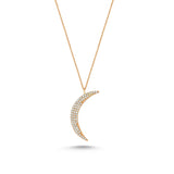 Moonwalk 14ct Rose Gold Diamond Crescent Necklace