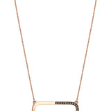 Neo Baguette 14ct Rose Gold Cognac Diamond Necklace