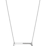 Neo Baguette 14ct White Gold Diamond Pendant Necklace