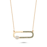 Neo Drop 14ct Rose Gold Cognac Diamond Necklace