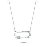 Neo Drop 14ct White Gold Diamond Necklace - Small