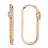 Neo Drop 14ct Rose Gold Diamond U-Hoop Earrings - Large