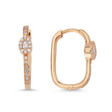 Neo Drop 14ct Rose Gold Diamond U-Hoop Earrings - Small