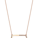 Neomi 14ct Rose Gold Khaki Enamel Diamond Necklace