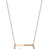 Neomi 14ct Rose Gold Black Enamel Diamond Necklace