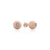 Neomi Bloom Ivory Enamel Diamond Ball Earrings