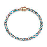 Neomi Flow 14ct Rose Gold Blue Enamel Diamond Bracelet