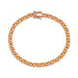 Neomi Flow 14ct Rose Gold Orange Enamel Diamond Bracelet