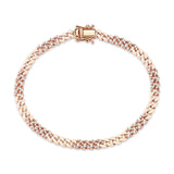 Neomi River 14ct Rose Gold Ivory Enamel Diamond Chain Bracelet