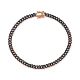 Neomi River 14ct Rose Gold Black Diamond Chain Bracelet