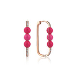 Neomi Triple Pink Enamel Diamond Earrings