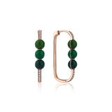 Neomi Triple Green Enamel Diamond Earrings