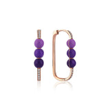 Neomi Triple Purple Enamel Diamond Earrings