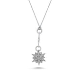 North Star 14ct White Gold Diamond Dangling Star Necklace