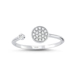 Pave 14ct White Gold Double Circle Diamond Ring