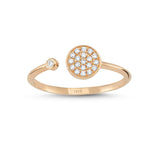 Pave 14ct Rose Gold Double Circle Diamond Ring