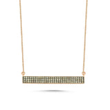 Pave Cognac Diamond Bar Necklace